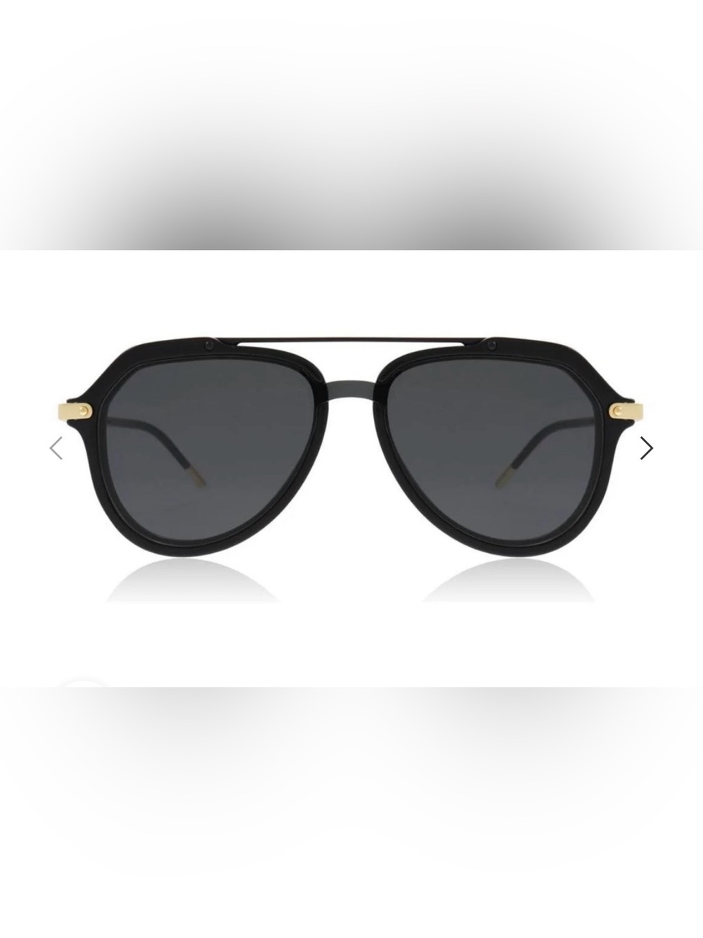 Dolce & Gabbana Black and Gold Aviator Sunglasses